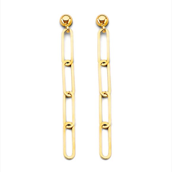 Jewelry - 14KT Gold Paperclip with Push Back Butterfly Earrings